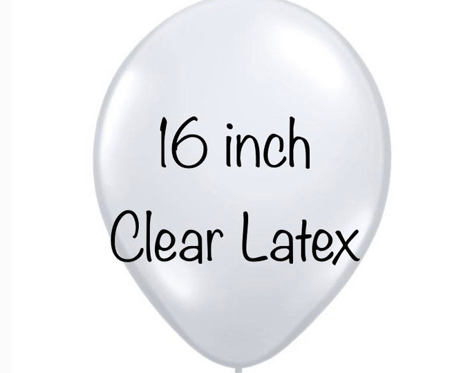 16” Clear Latex Balloons | 16 inch Clear Balloons | Large Confetti Balloons | Custom Balloons