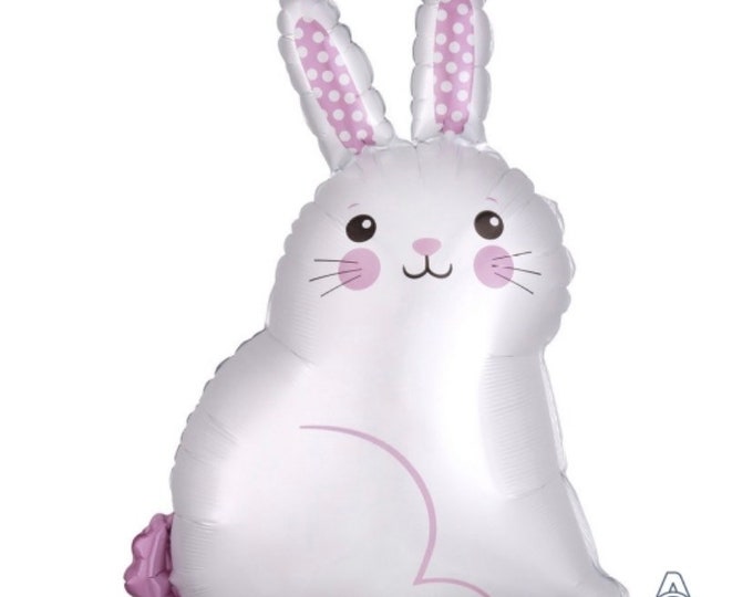 White Bunny Balloon | Our Little Bunny is One Balloon | Hoppy Birthday | Little Bunny Baby Shower | Some Bunny Is One
