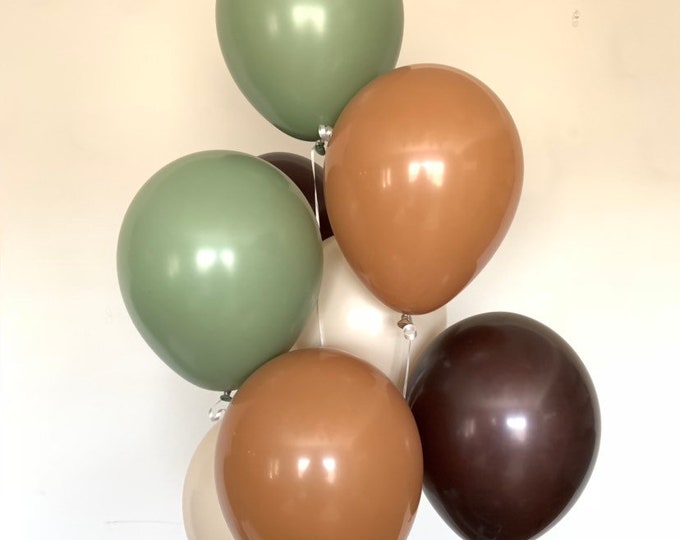 Green and Brown Balloons | Woodland Balloons | Camo Balloons | Woodland Baby Shower Decor | Camouflage Baby Shower