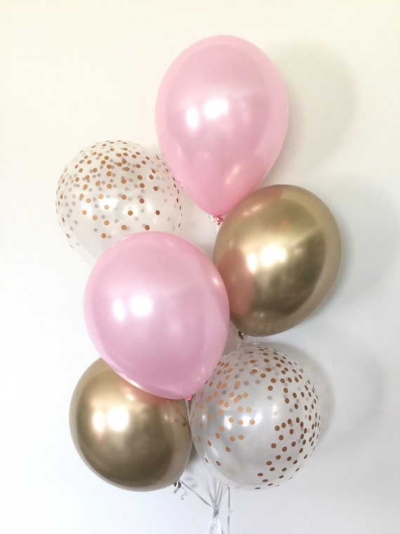 Palloncini rosa e oro / Palloncini oro rosa e cromati / Palloncini rosa /  Decorazione per addio al nubilato in oro / Addio al nubilato rosa -   Italia