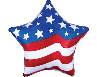 Patriotic Star Balloon | Red White and Blue Star Balloon | Red White & Two Birthday Party Decor | USA Star Balloons | 4th of July Balloons