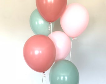 Boho Rainbow Balloons | Rosewood and Matte Pink Balloons | Boho Birthday Balloons | Worth’s The Wait Bridal Shower