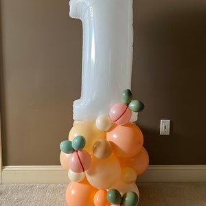Sweet As A Peach Balloon Tower Kit Peach First Birthday Balloons Sweet to Be One Birthday Party Peach Balloons image 10