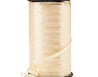 Ivory Balloon Ribbon | Ivory Balloon String | Ivory 3/16” Crimped Curling Ribbon | Roll of Ribbon | Ivory Ribbon | Ivory Curling Ribbon