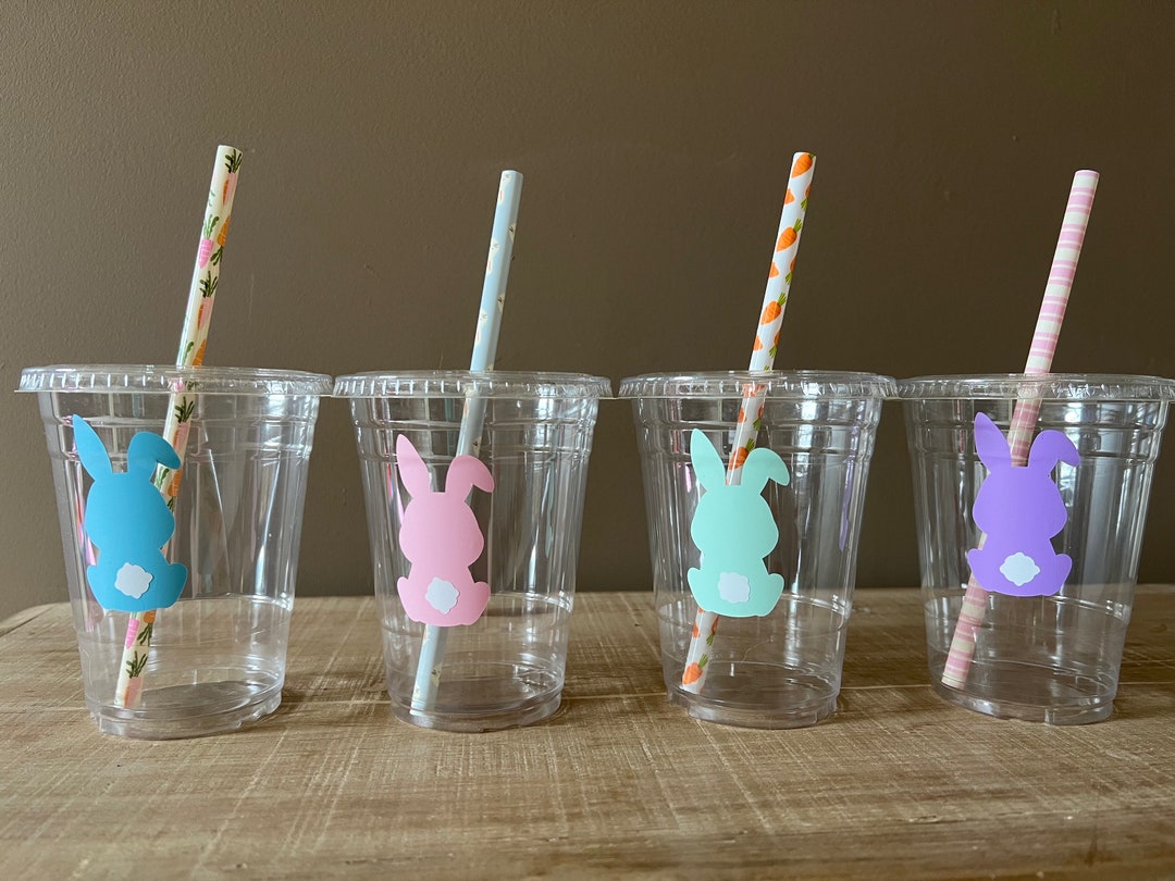 Easter Bunny Cups With REUSABLE Straws | Some Bunny’s Birthday | Bunny ...