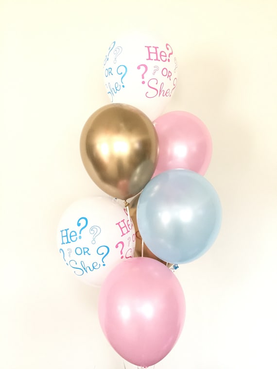 Gender Reveal Balloons Gender Reveal Baby Shower Balloons Etsy