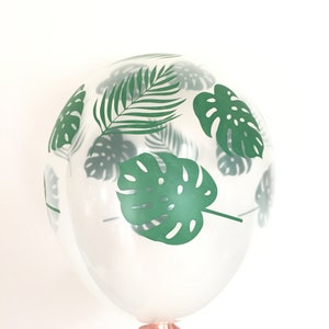 Tropical Balloons | Green Leaf Balloons | Palm Leaves Decor | Hawaiian Bridal Shower Decor | Lets Flamingle Party Tropical Birthday Balloons