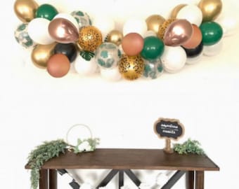 Rose Gold Safari Balloon Garland | Girl Safari Baby Shower Decor | Jungle Birthday Balloons | Leopard Print Balloons | Wild One Birthday