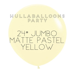 Jumbo Matte Yellow Balloons | 24&quot; Pastel Yellow Balloon | Large Yellow Balloons | Yellow Bridal Shower Decor | Chalk Yellow Balloons
