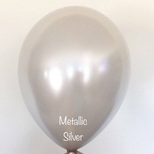 Silver Balloons | Metallic Silver Latex Balloons | Silver Birthday Party | Silver Bridal Shower Decor | Silver Baby Shower | Silver Annivers