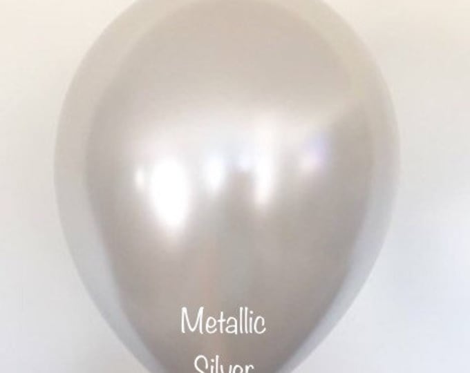 Silver Balloons | Metallic Silver Latex Balloons | Silver Birthday Party | Silver Bridal Shower Decor | Silver Baby Shower | Silver Annivers