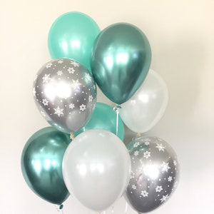 Baby It&#39;s Cold Outside Baby Shower Decor | Winter Baby Shower | Snowflake Balloons | Mint Winter ONEderland Birthday Balloons