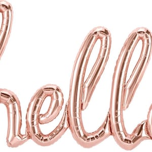 Hej-ballong | Roséguld Hej-babyshowerdekoration | Roséguld Hej-skriftballong | Hej 30 | Hej 40 | Hej 50 | Hej 2021