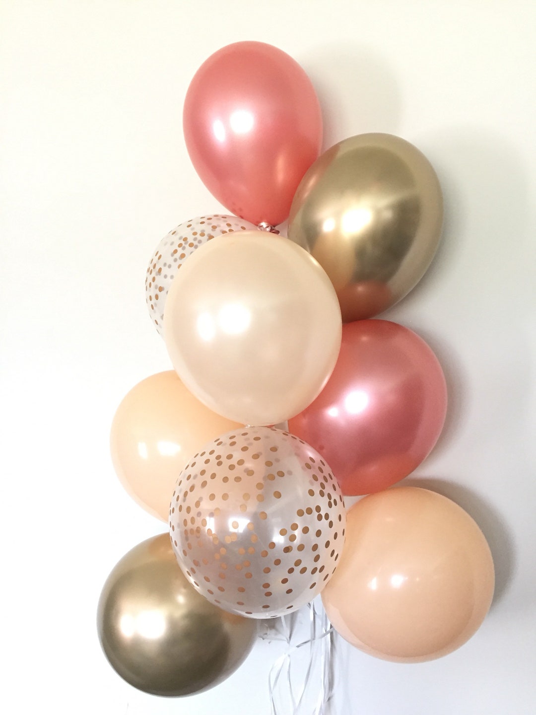 Blush and Rose Gold Balloons Rose Gold and Chrome Gold pic