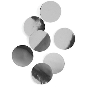 Silver Confetti | Silver Balloon Confetti | Silver Wedding Confetti | Silver Bridal Shower Decor | 1&quot; Silver Foil Confetti Circles