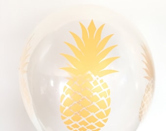 Pineapple Balloons | Tropical Balloons | Pineapple Decor | Hawaiian Bridal Shower Decor | Party Like A Pineapple Decor | Tropical Baby Showe