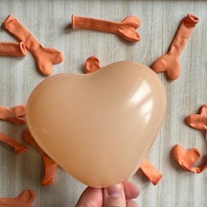 Mini Peach Heart Balloons | 5” Latex Blush Heart Balloons | Galentines Day Party Decor | Peach Heart Birthday Balloons | Be Mine Valentine