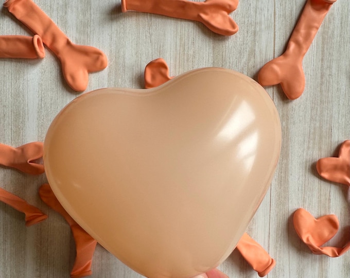 Mini Peach Heart Balloons | 5” Latex Blush Heart Balloons | Galentines Day Party Decor | Peach Heart Birthday Balloons | Be Mine Valentine