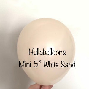 Mini globos de arena blanca / Globos neutros / Mini globos de látex de 5&quot; / Guirnalda de globos beige / Artista de globos / Decoración de globos de arena blanca