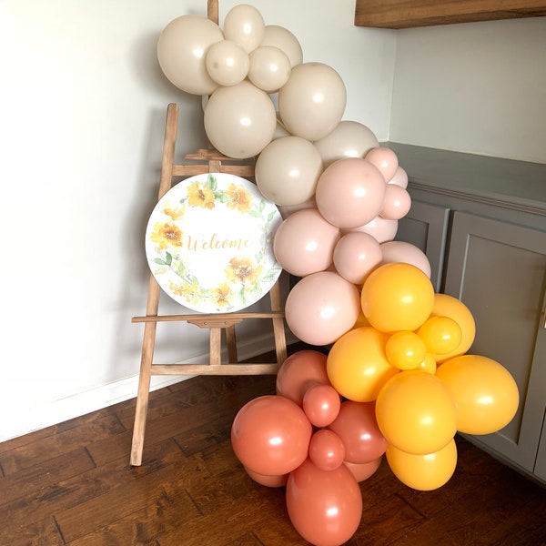 Boho Yellow and Blush Balloon Garland | Yellow Birthday Party | Here Comes The Sun Baby Shower | Boho first Birthday