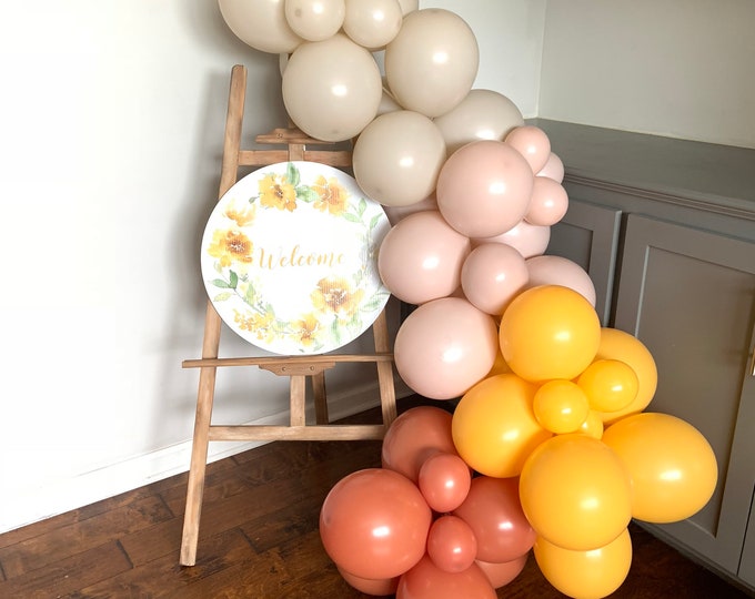 Boho Yellow and Blush Balloon Garland | Yellow Birthday Party | Here Comes The Sun Baby Shower | Boho first Birthday