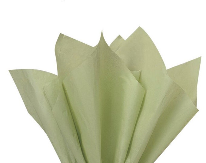 Sage Green Tissue Paper | 24 Sheets Sage Green Tissue Paper | 20”x 30” Tissue Paper Sheets | Sage Green Party Decor | Sage Green Gift Wrap