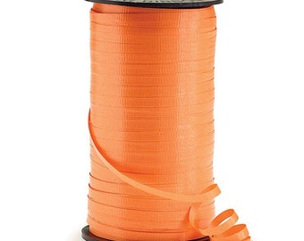 Orange Balloon Ribbon | Orange Balloon String | Orange 3/16” Crimped Curling Ribbon | Roll of Ribbon | Orange Ribbon | Orange Curling Ribbon