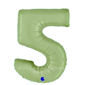 Hellgrüner Zahl 5 Luftballon | Grüne fünfte Geburtstags-Luftballons | Mylar Zahl Ballons | GROSSE Folienballons | Grüne fünf Luftballons
