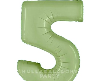 Light Green Number 5 Balloon | Green Fifth Birthday Balloons | Mylar Number Balloons | Large Foil Balloons | Green Five Balloons