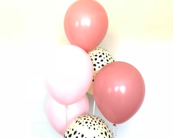 Pastel Matte Pink Cheetah Balloons | Pink Blush Balloons | Blush Bridal Shower Decor | Blush Safari Baby Shower | Jungle Birthday Balloons