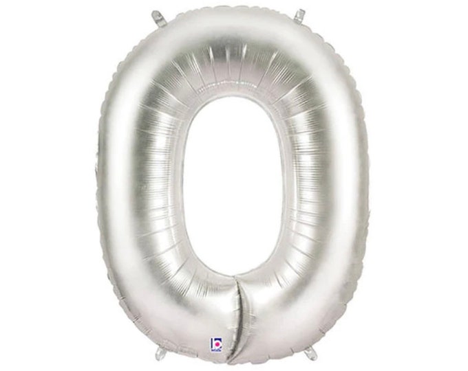 Silver Letter O Balloon | Jumbo 40” Letter O Balloon Silver Birthday Balloons | Mylar Letter Balloons | Large Silver Mylar Balloons