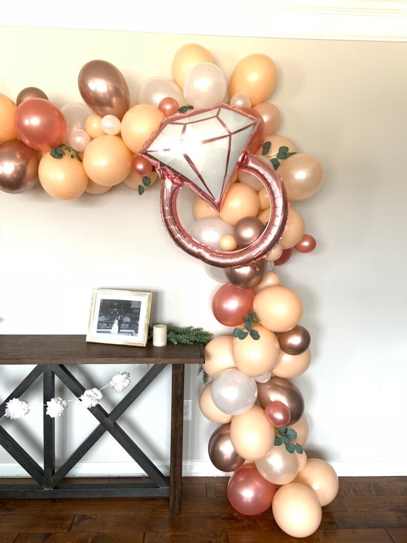 Rose Gold Diamond Ring Balloon Rose Gold Bridal Shower Decor Wedding Ring Balloon Photo Prop Rose Gold Bridal Shower Balloons