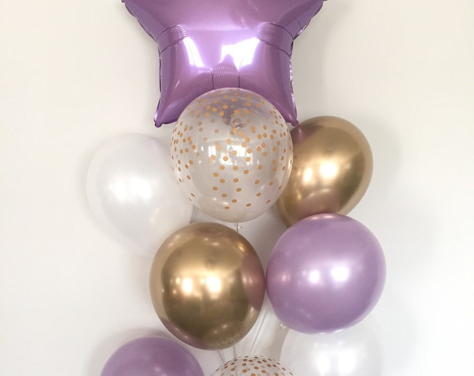 Twinkle Little Star Balloons | Twinkle Little Star Baby Shower Decor | Lavender Star Balloons | Star Birthday Balloons | Galaxy Party Decor