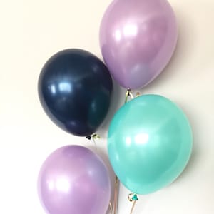 Meerjungfrau Luftballons | Meerjungfrau Party Dekor | Lila und Mint Luftballons | Meerjungfrau-Geburtstags-Party-Dekor | Lila Luftballons | Lila und Marine Ballon
