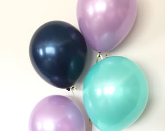 Mermaid Balloon Bouquet | Lavender, Mint, Navy Party Decor