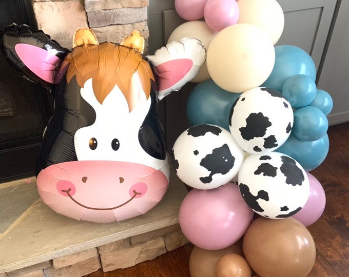 Barnyard Balloon Garland | Farm Balloon Garland | Oink Moo Cockadoodle Doo Birthday Party | Giddy Up CowGirl Cowboy Farm Animal Balloons