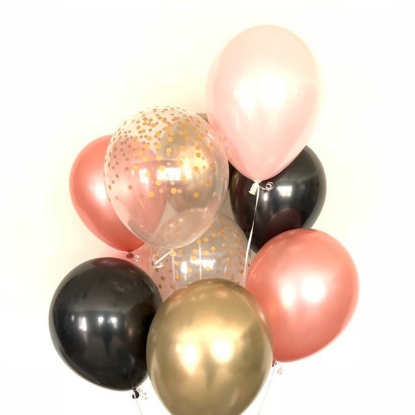 Pink Blush Balloons | Blush and Black Balloons | Black and Blush Balloons | Blush Bridal Shower Decor | Blush Baby Shower