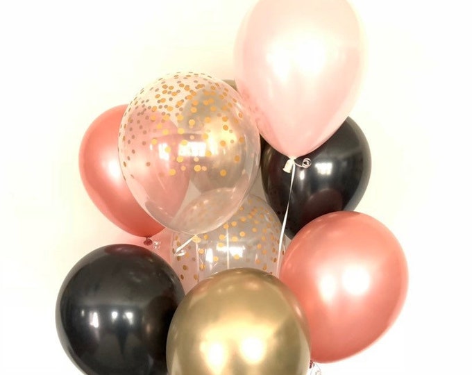 Pink Blush Balloons | Blush and Black Balloons | Black and Blush Balloons | Blush Bridal Shower Decor | Blush Baby Shower