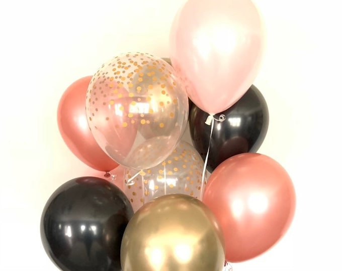 Pink Blush Balloons | Blush and Black Balloons | Black and Blush Balloons | Blush Bridal Shower Decor | Blush Baby Shower