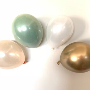 Mini Green and White Balloons | Light Green Wedding Decor | Green and Gold Balloons | Chrome Gold Balloons | Sage Green Bridal Shower Decor