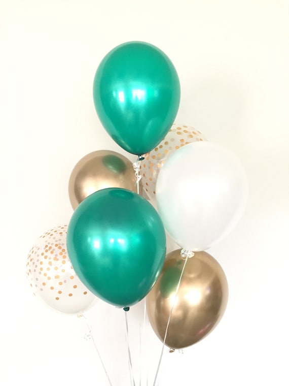 Palloncini verdi e dorati / Palloncini verde smeraldo / Decorazioni verdi  per feste di compleanno / Decorazioni per matrimoni verde smeraldo /  Palloncini per il giorno di San Patrizio -  Italia