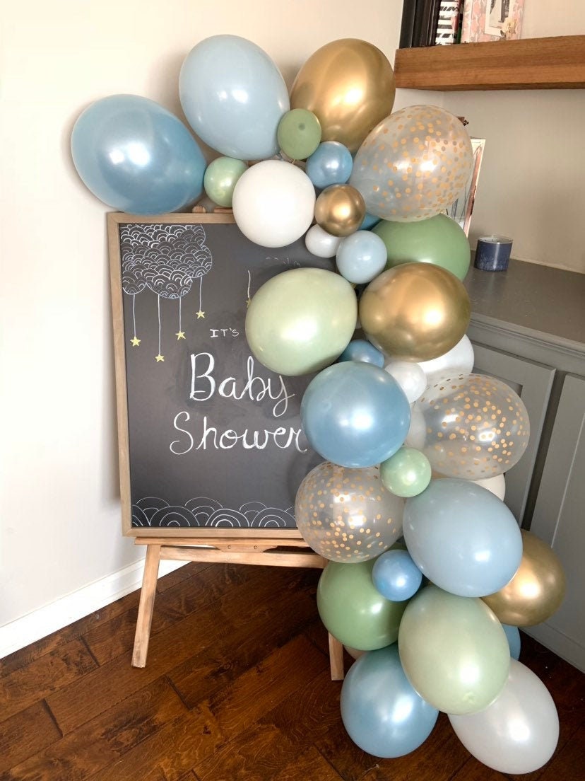 Sage and Dusty Blue Balloon Garland Sage and Dusty Blue Bridal
