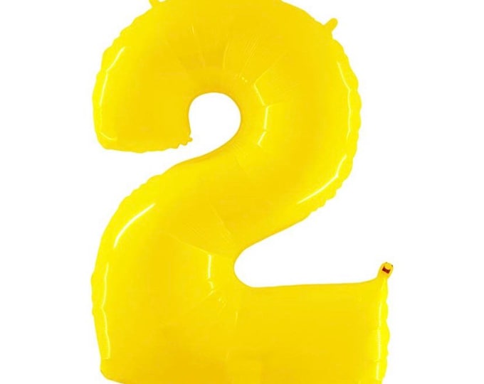 Yellow Number 2 Balloon | Yellow Second Birthday | Two Sweet | Lemon Birthday Balloons | Lemonade Birthday Party | You are my Sunshine