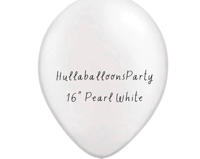 16 inch Pearl White Balloons | White Latex Balloons | White Birthday Party | Pearl White Bridal Shower Decor | White Baby Shower