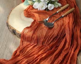 Rustic Terracotta Table Runner | Terracotta Baby Shower Decor | Burnt Orange Bridal Shower | Terracotta Wedding Head Table Décor
