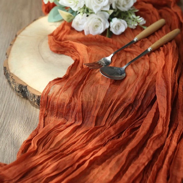 Rustic Terracotta Table Runner | Terracotta Baby Shower Decor | Burnt Orange Bridal Shower | Terracotta Wedding Head Table Décor