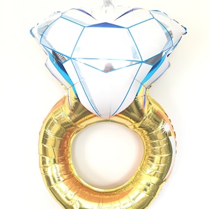 Globo con forma de anillo de diamantes / Decoración dorada para despedida de soltera / Globos para despedida de soltera / Banner para despedida de soltera / Accesorio para fotos de boda