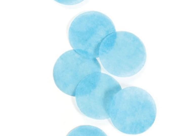 Baby Blue Confetti | Light Blue Gender Reveal Confetti | Boy Baby Shower Decor | Blue Bridal Shower Decor | 1" Blue Tissue Paper Confetti Ci