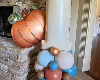 Little Pumpkin Balloon Tower Kit | Pumpkin Balloons | Little Pumpkin Birthday Party | Our Little Pumpkin is One Birthday | Fall Balloons