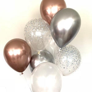 NEU Chrom Rosegold und Silber Luftballons | Rose Gold Brautparty Dekor | Chrom Silber Luftballons | Silber und Rose Gold Geburtstag Dekor
